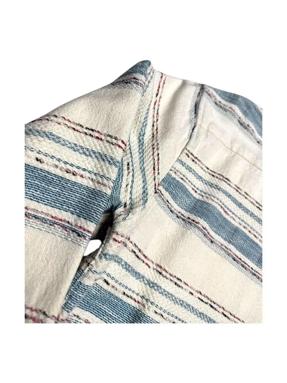 SOL ANGELES Embroidered Luxury Designer Striped Casual Button Shirt Mens Medium - Picture 4 of 5